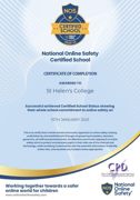 St helen s college certified school certificate