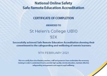 St helen s college ub10 9jx safe remote education certificate